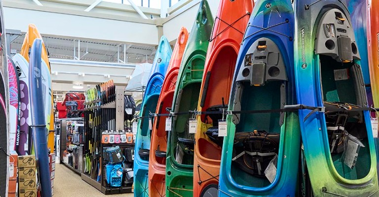 a variety of kayaks at chandler scheels