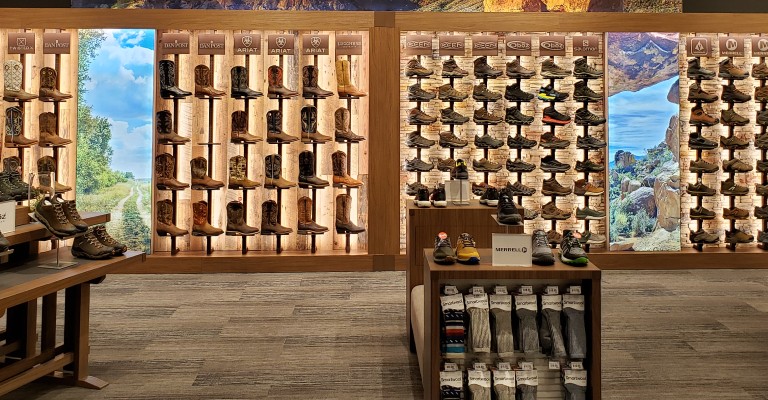 a variety of mens shoes on display