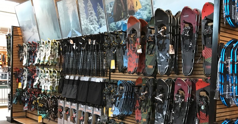 picture of a snowshoe gear department
