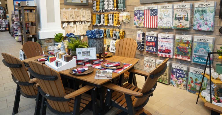 a patio set set up at johnstown scheels