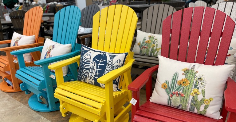 Colorful patio chairs at SCHEELS Home & Hardware in Fargo