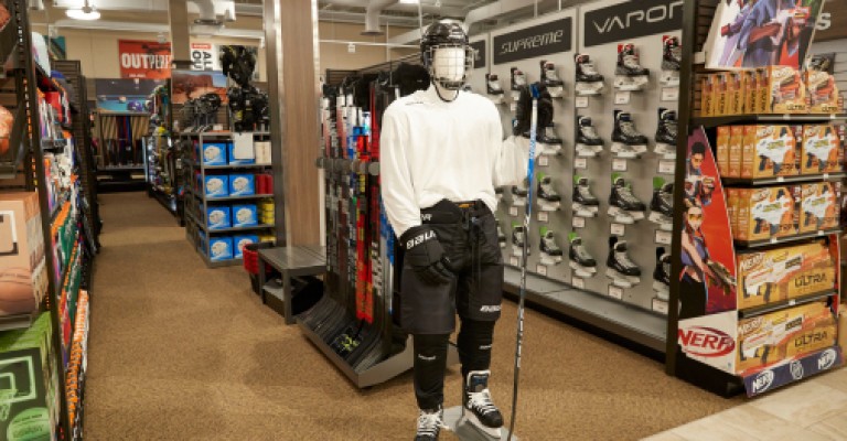 picture of a hockey equipment department