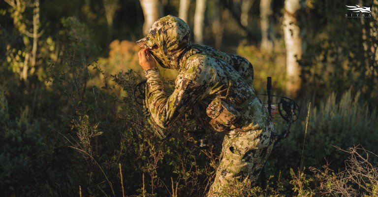 a hunter wearing sitka subalpine camo when scouting