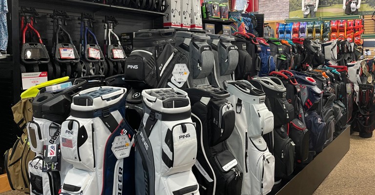 a variety of golf bags at springfield scheels