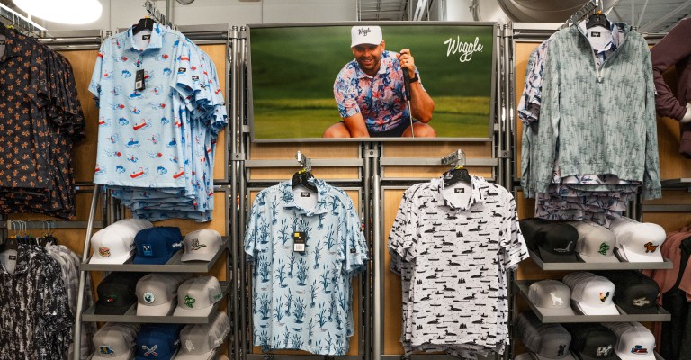 golf clothing on display at st cloud scheels