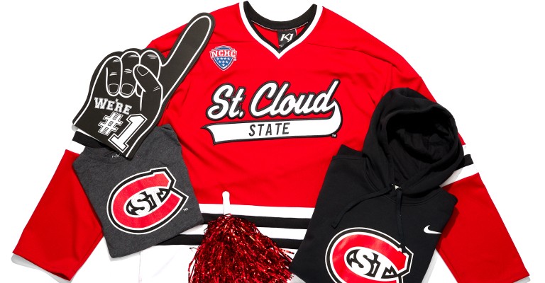 Men's St. Cloud State Huskies Red Custom Hockey Jersey