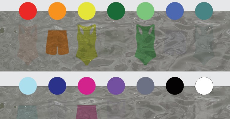 swimsuit colors in the lake