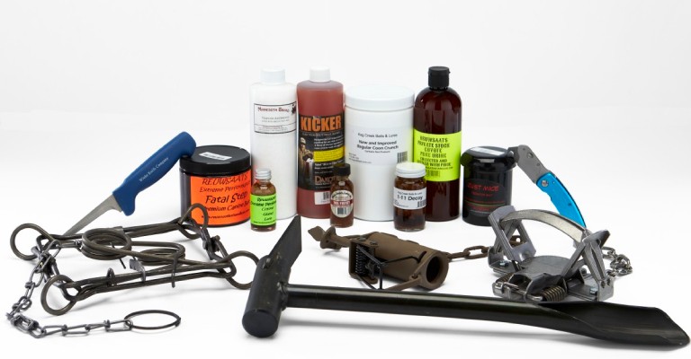 a variety of trapping supplies needed to get started