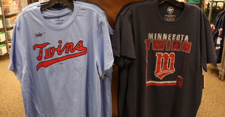 a variety of twins shirts at the st. cloud scheels